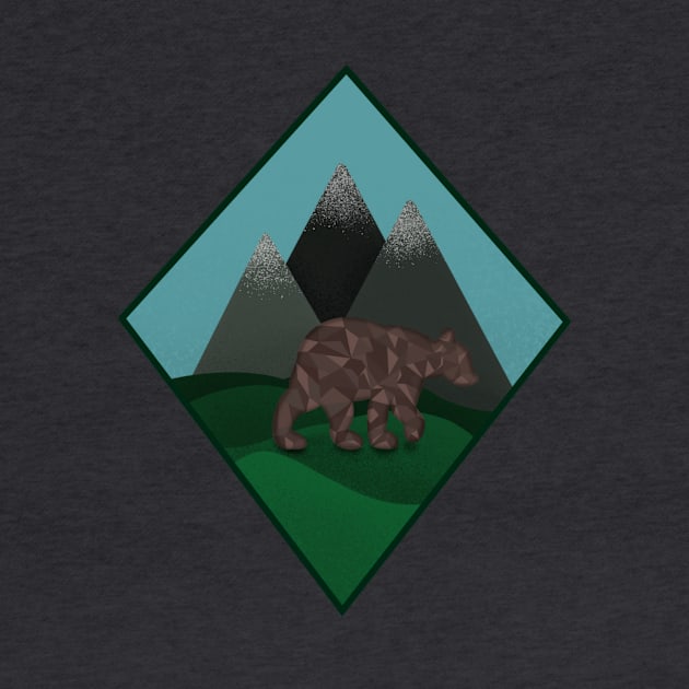 Geometric Bear and Mountains by Roommates